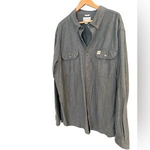 Carhartt 2XL cotton EUC Charcoal Button-Down Shirt